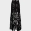 Long flared lace skirt