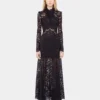 Long lace dress with cut-out details
