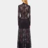 Long lace dress with cut-out details