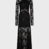 Long lace dress with cut-out details