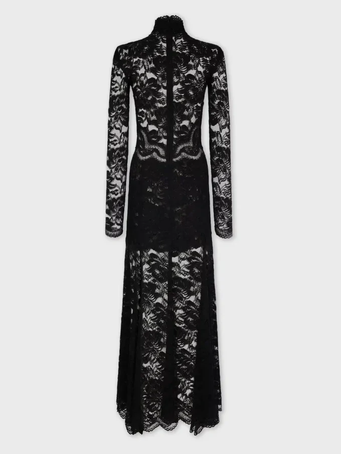 Long lace dress with cut-out details