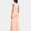 Long mesh and jersey dress