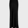 Long satin skirt with chain details