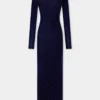 Long second-skin dress in wool