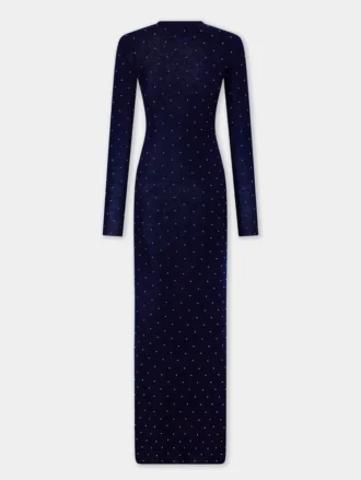 Long second-skin dress in wool