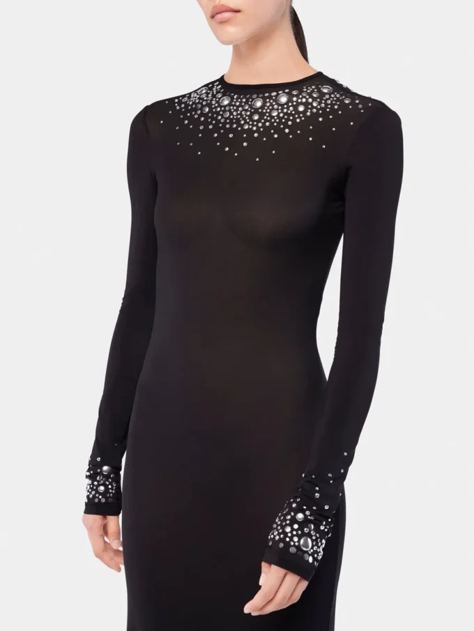 Long second-skin jersey dress