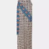 Long skirt in printed satin