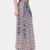 Long skirt in printed satin