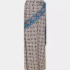 Long skirt in printed satin