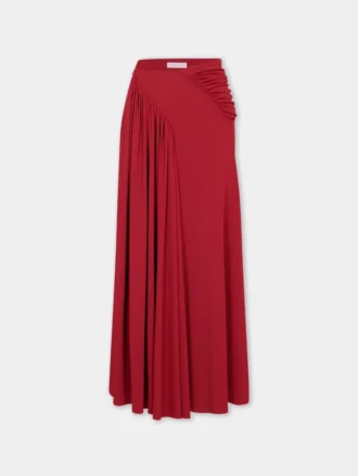Long skirt with ruched details