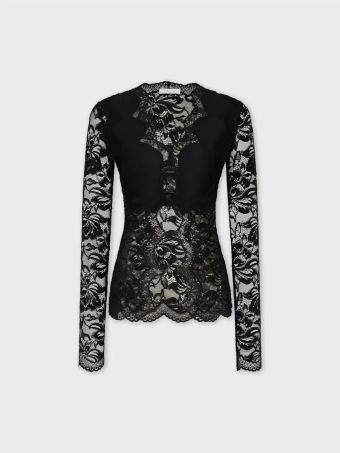 Long-sleeved lace top