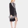 Long wool coat with sequin collar