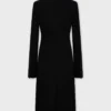 Long wool coat with sequin collar