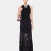 Long flared lace skirt