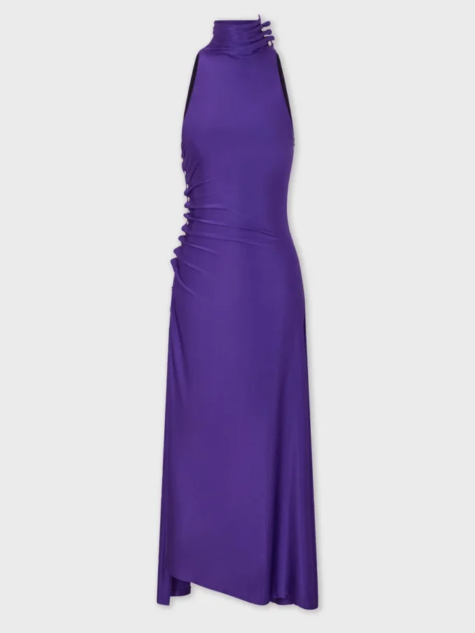 Midi draped jersey dress
