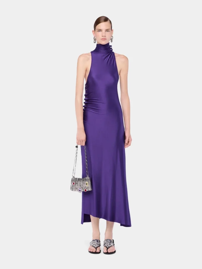 Midi draped jersey dress