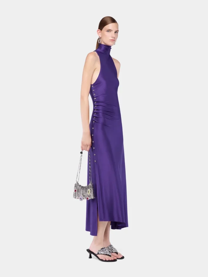 Midi draped jersey dress