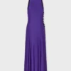 Midi draped jersey dress