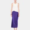 Midi draped jersey skirt