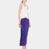 Midi draped jersey skirt