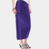 Midi draped jersey skirt