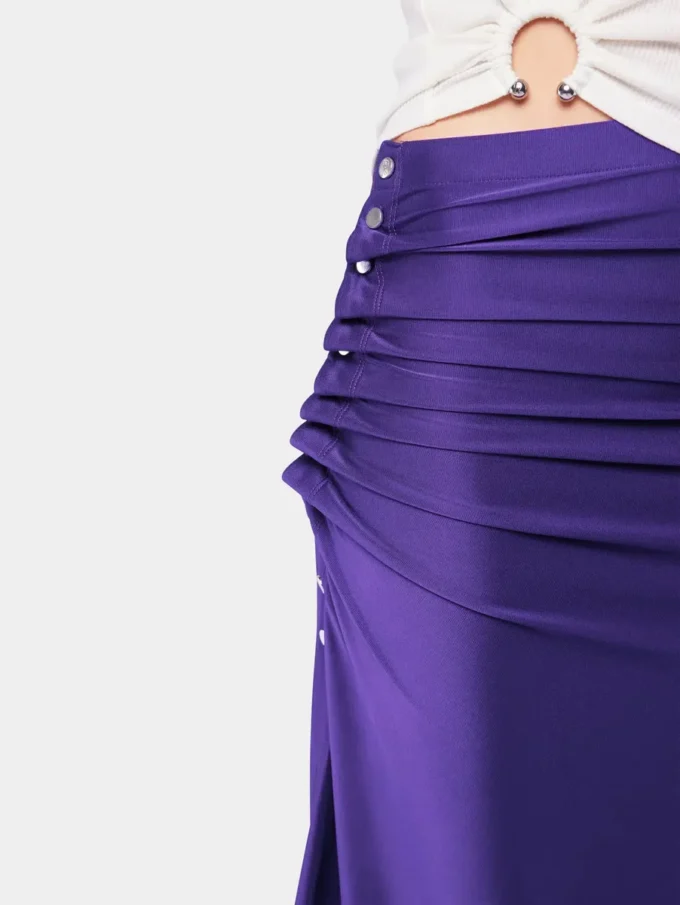 Midi draped jersey skirt