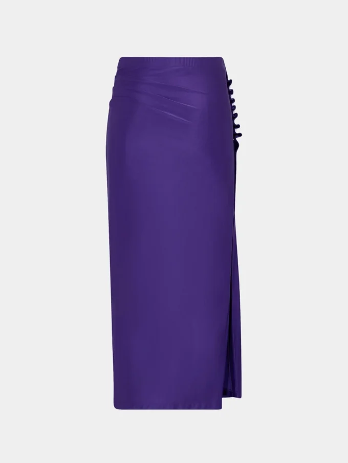 Midi draped jersey skirt