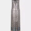 Midi dress in printed mesh