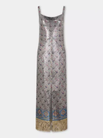 Midi dress in printed mesh