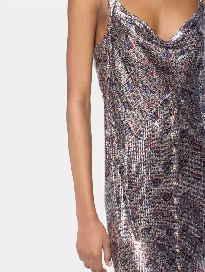 Midi dress in printed mesh