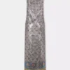 Midi dress in printed mesh