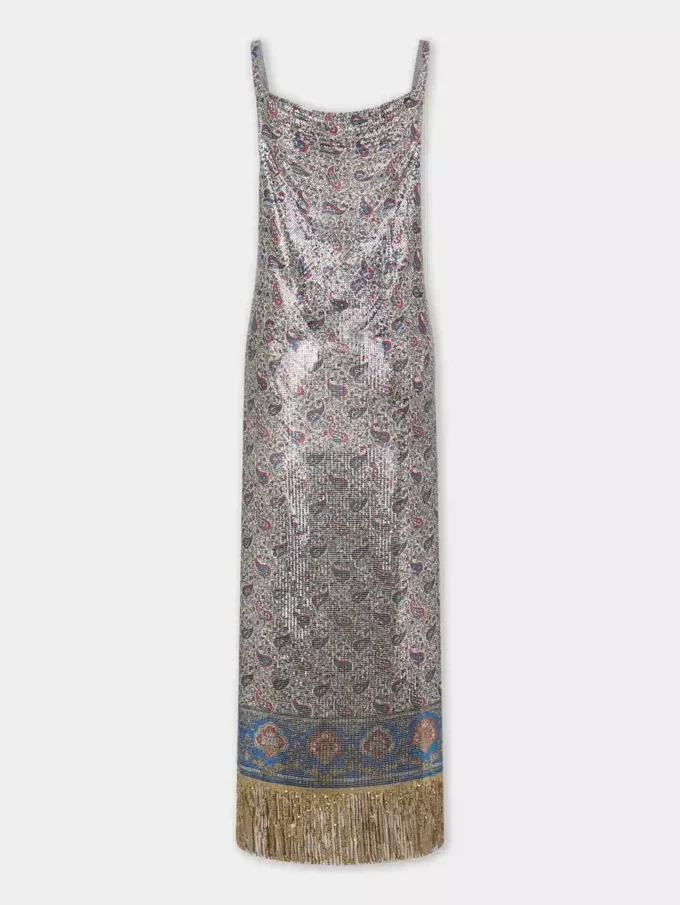 Midi dress in printed mesh