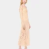 Midi lace dress with sequins embroideries