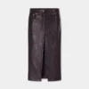 Midi leather skirt