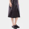 Midi leather skirt