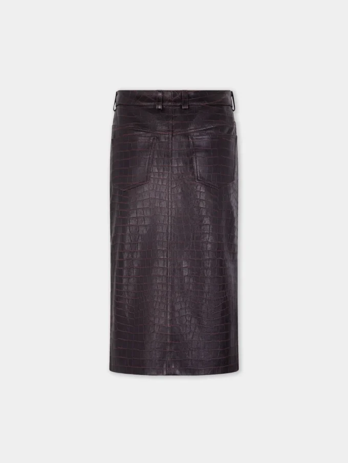 Midi leather skirt