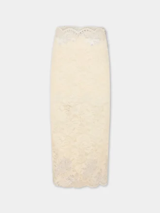 Midi skirt in lace