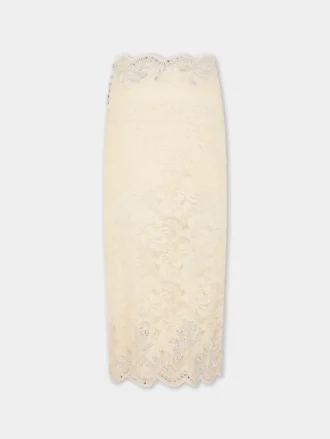 Midi skirt in lace
