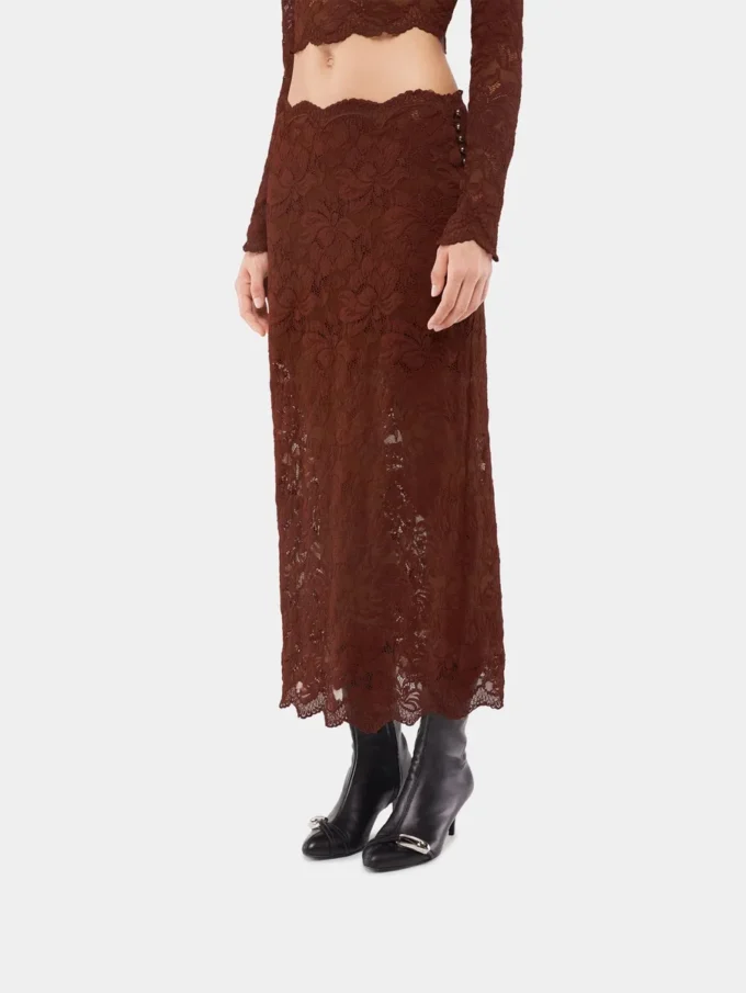 Midi skirt in lace