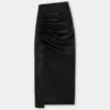 Midi skirt in lambskin