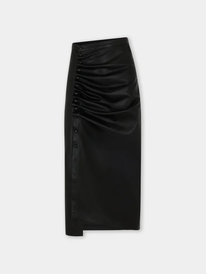 Midi skirt in lambskin