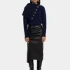 Midi skirt in lambskin