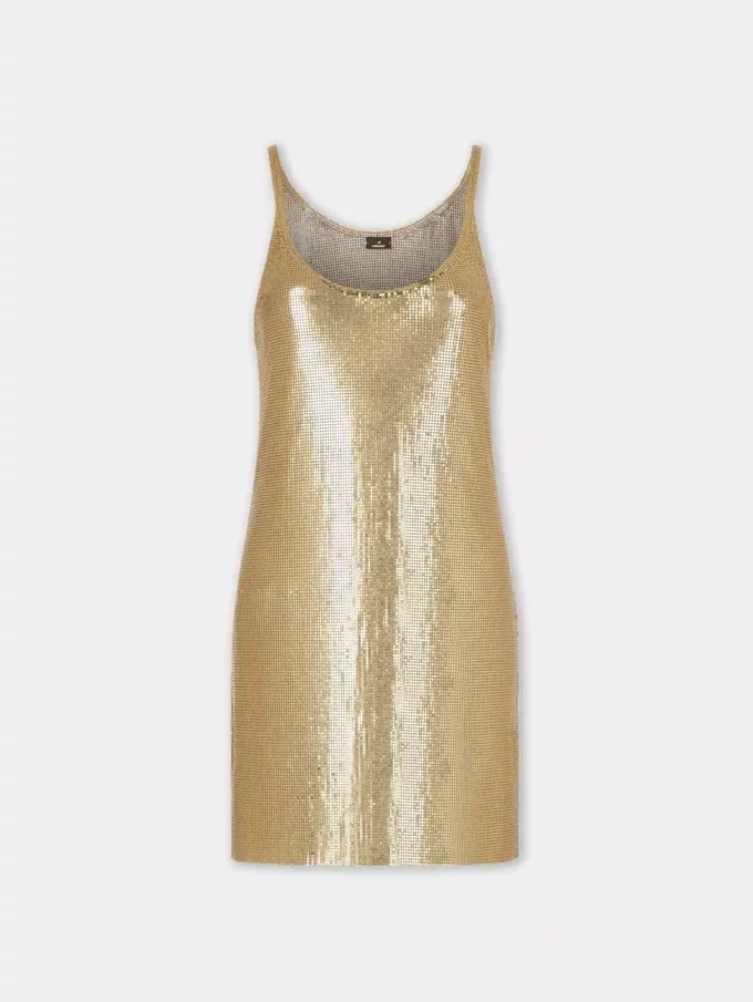 Mini tank top dress in mesh