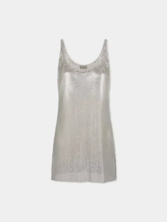 Mini tank top dress in mesh