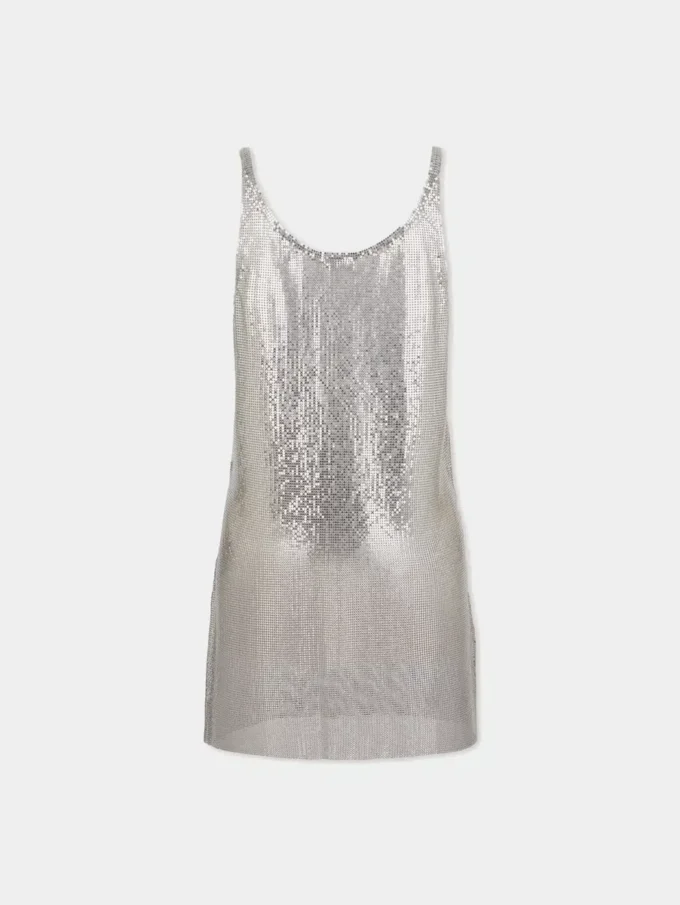 Mini tank top dress in mesh