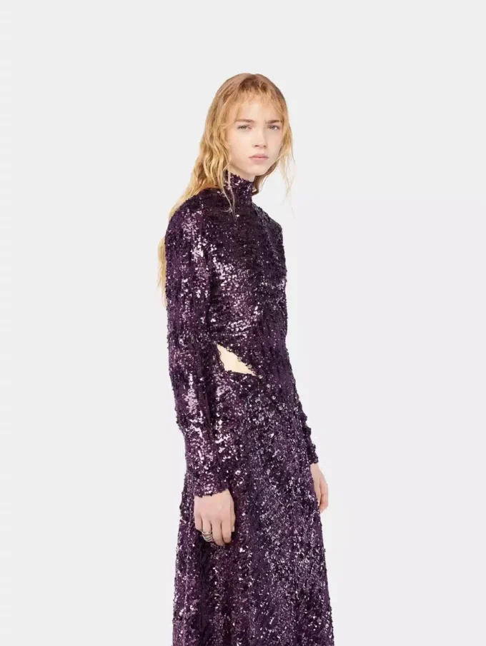 Mock neck sequin top