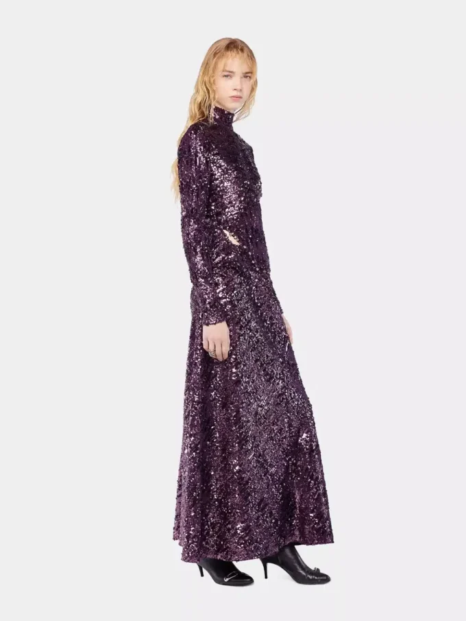 Mock neck sequin top