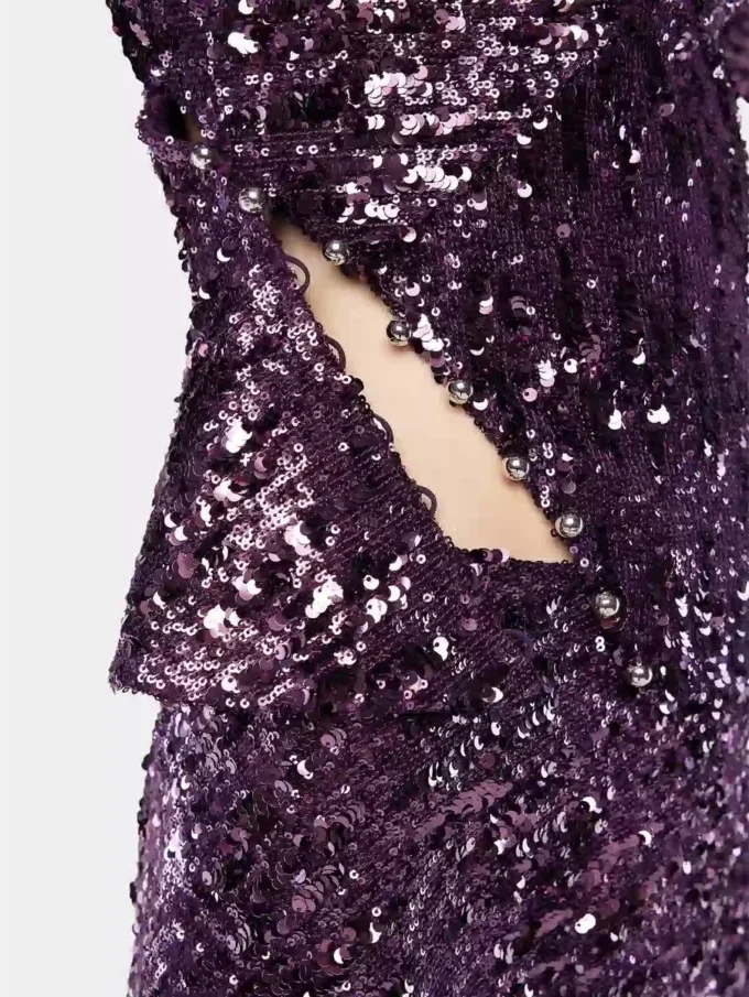 Mock neck sequin top