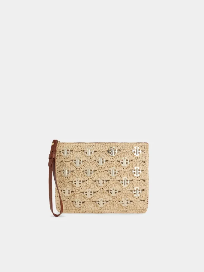 Pouch in raffia