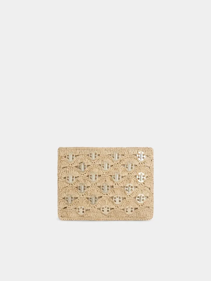 Pouch in raffia